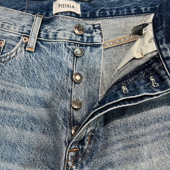 Pistola Cassie Super High Rise Straight Crop Jeans in Blossom Distressed - Picture 7 of 7